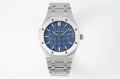 Royal Oak 41mm 15500 SS APSF 1:1 Best Edition Blue Textured Dial on SS Bracelet A4302 Super Clone