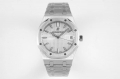 Royal Oak 41mm 15500 SS APSF 1:1 Best Edition White Textured Dial on SS Bracelet A4302 Super Clone