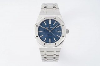 Royal Oak 41mm 15400 SS APSF 1:1 Best Edition Blue Textured Dial on SS Bracelet A3120 Super Clone