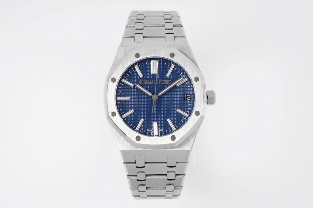 Royal Oak 41mm 15510 "50th Anniversary" SS APSF 1:1 Best Edition Blue Dial on SS Bracelet SA4302 Super Clone