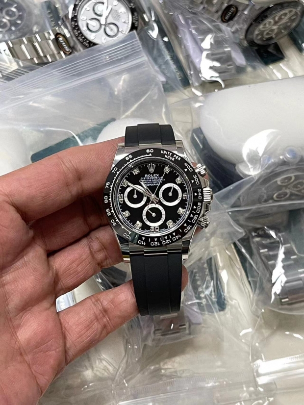 Daytona 116519 BTF 1:1 Best Edition Black Diamonds Dial on Oysterflex Rubber Strap SA4130