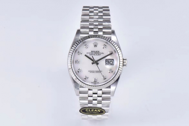 DateJust 36mm 126234 Clean 1:1 Best Edition 904L Steel MOP Diamond Dial on Jubilee Bracelet VR3235