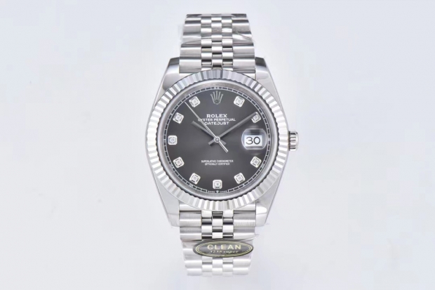 DateJust 36mm 126234 Clean 1:1 Best Edition 904L Steel Black Diamond Dial on Jubilee Bracelet VR3235