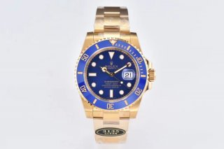 Submariner 116618 LB Blue Ceramic YG Plated 904L Steel Clean Factory 1:1 Best Edition VS3135