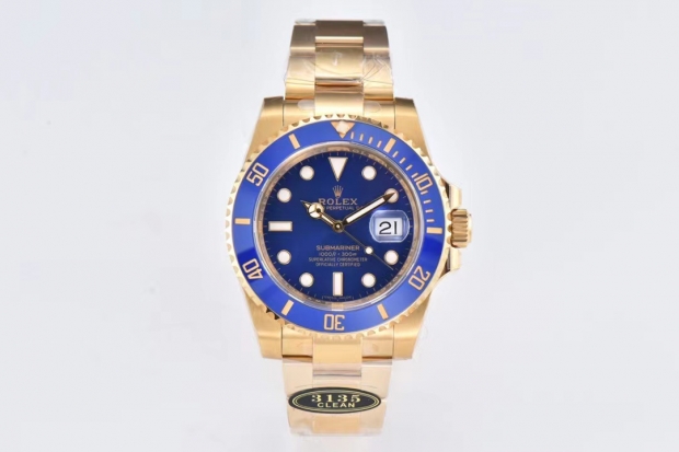 Submariner 116618 LB Blue Ceramic YG Plated 904L Steel Clean Factory 1:1 Best Edition VS3135