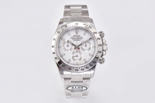 Daytona 116520 Clean Factory 1:1 Best Edition 904L SS Case and Bracelet White Dial SA4130