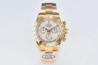 Daytona 116508 YG Clean Factory 1:1 Best Edition MOP Diamonds Dial on YG Oyster Bracelet A4130