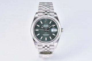 DateJust 41 126334 Clean 1:1 Best Edition 904L Steel Mint Green Dial on Jubilee Bracelet VR3235