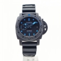 PAM960 Carbotech 42mm VSF Best Edition Black Dial Blue Markers on Rubber Strap P.9010 Clone