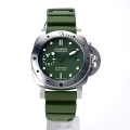 PAM1055 Luminor Submersible 42mm Verde Militare VSF 1:1 Best Edition on Green Rubber Strap P.900 Clone