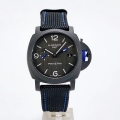 PAM1176 Ceramic Bucherer BLUE VSF 1:1 Black Dial On Blue Textile Strap P.9011 Super Clone