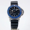 PAM1209 Luminor Submersible VSF 1:1 Best Edition Black Dial Blue Bezel on Black Rubber Strap P9000