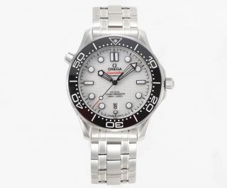 Seamaster Diver 300M SS VSF 1:1 Best Edition Black Bezel White Dial on SS Bracelet A8800