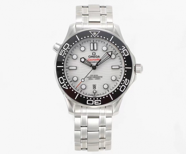 Seamaster Diver 300M SS VSF 1:1 Best Edition Black Bezel White Dial on SS Bracelet A8800