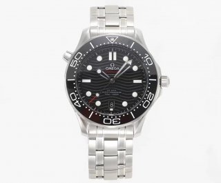 Seamaster Diver 300M VSF 1:1 Best Edition Black Ceramic Black Dial on SS Bracelet A8800 V2 (Black Balance Wheel)