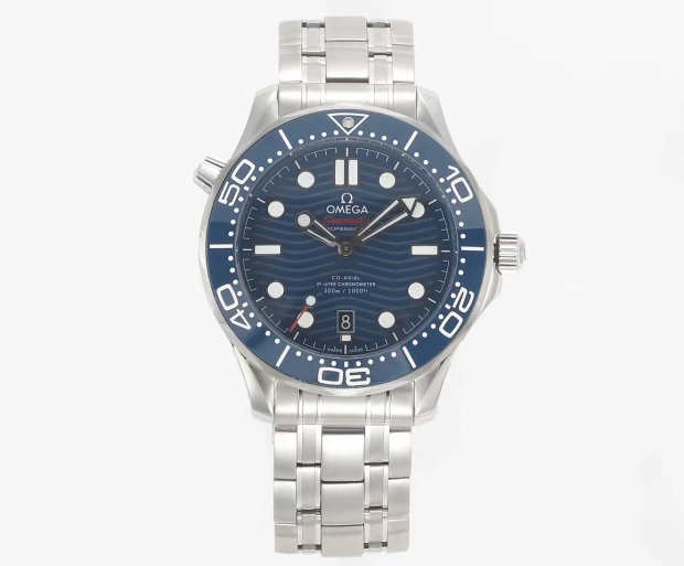 Seamaster Diver 300M VSF 1:1 Best Edition Blue Ceramic Blue Dial on SS Bracelet A8800 V2 (Black Balance Wheel)