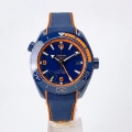 Planet Ocean 45.5mm Big Blue Real Ceramic VSF 1:1 Best Edition on Blue Rubber Strap A8906 Super Clone