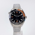 Planet Ocean 43.5mm SS VSF 1:1 Best Edition Black/Orange Bezel Black Dial on SS Bracelet A8900 Super Clone