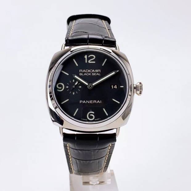 PAM388 O VSF 1:1 Best Edition Black Dial on Black Leather Strap P.9000 Super Clone V2