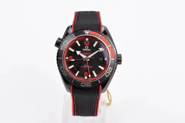 Planet Ocean 45.5mm Deep Black red Real Ceramic VSF 1:1 Best Edition on Black Nylon Strap A8906 Super Clone