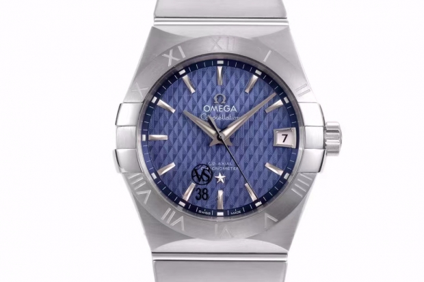 Constellation 38mm SS VSF 1:1 Best Edition Blue Textured Dial on SS Bracelet A8500 Super Clone