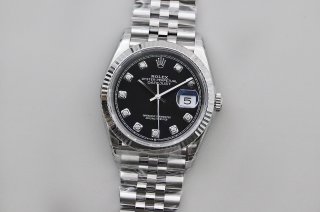 DateJust 36 SS 126234 VSF 1:1 Best Edition 904L Steel Black Diamonds Dial on Jubilee Bracelet VS3235