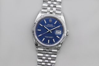 DateJust 36 126234 904L SS VSF 1:1 Best Edition Fluted Bezel Blue Dial on Jubilee Bracelet VS3235