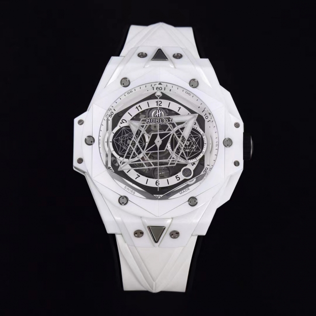 Big Bang Sang Bleu II White Ceramic ZF Best Edition on White Rubber Strap A1240