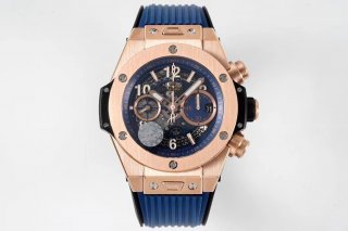 Hublot Big Bang Unico RG ZF 1:1 Best Edition Blue Skeleton Dial on Blue Rubber Strap A1280