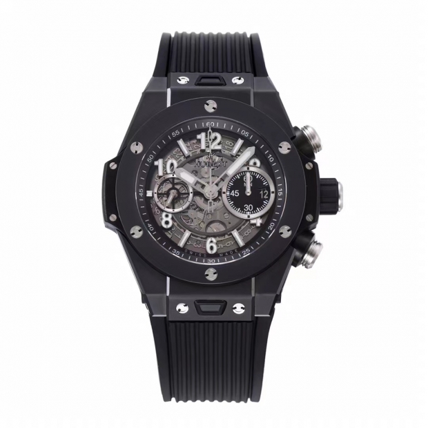 Hublot Big Bang Unico Ceramic ZF 1:1 Best Edition Black Skeleton Dial on Black Rubber Strap A1280