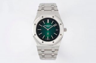 Royal Oak 39mm 16202 "50th Anniversary" SS ZF 1:1 Best Edition Green Textured Dial on SS Bracelet A7121