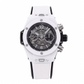 Hublot Big Bang Unico White Ceramic ZF 1:1 Best Edition Skeleton Dial on White Rubber Strap A1280