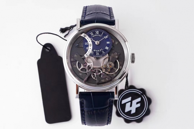 Tradition 7097BB SS ZF 1:1 Best Edition Blue/Gray Dial on Blue Leather Strap A505