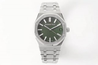 Royal Oak 41mm 15510 SS ZF 1:1 Best Edition Green Textured Dial on SS Bracelet A4302