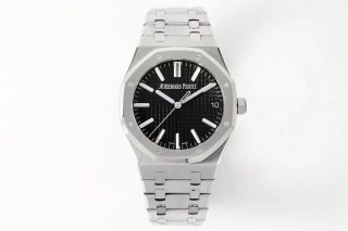 Royal Oak 41mm 15510 SS ZF 1:1 Best Edition Black Textured Dial on SS Bracelet A4302