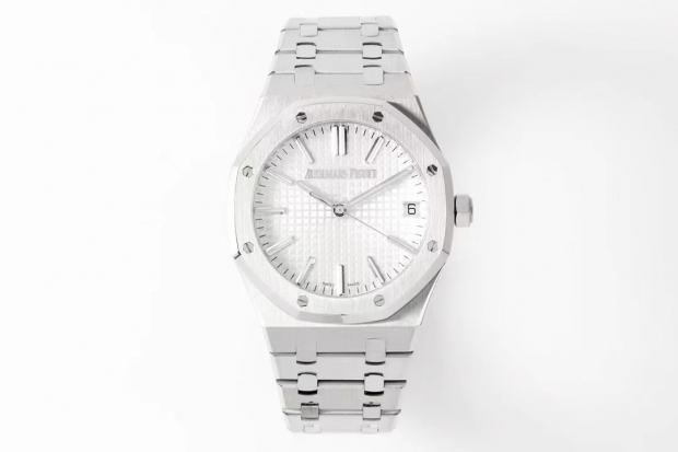 Royal Oak 41mm 15510 SS ZF 1:1 Best Edition White Textured Dial on SS Bracelet A4302