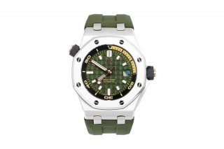 Royal Oak Offshore Diver 15720 ZF 1:1 Best Edition Green Dial on Green Rubber Strap A4308